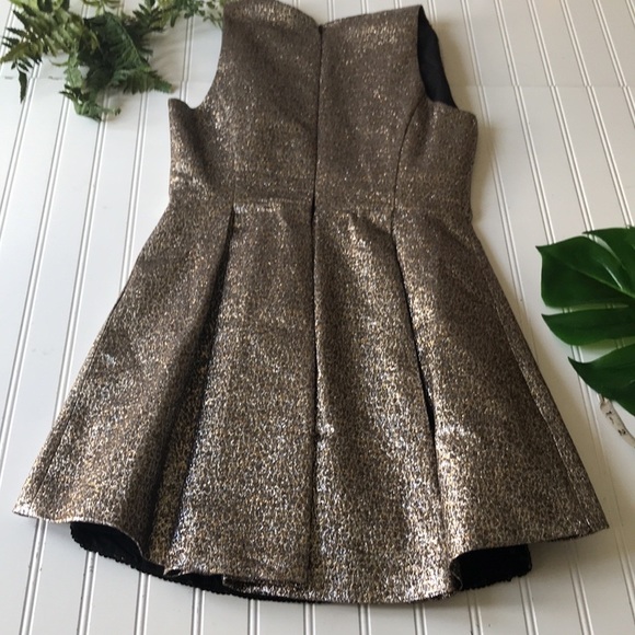 Sachin & Babi cocktail mini dress metallic gold silver black mesh sequin NWT - Picture 10 of 16